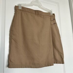 Lands’ End (Adult Size 3) Khaki School Uniform A-Line Below-the-Knee Skirt